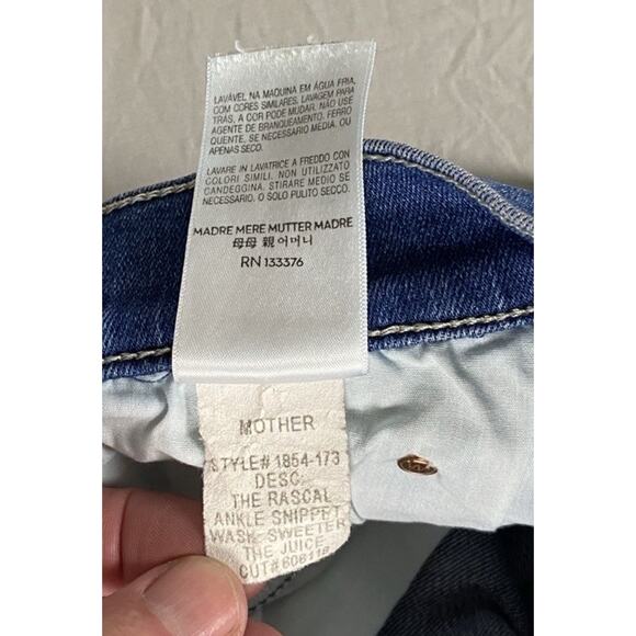 Mother 'The Rascal' Ankle Snippet Raw Cuff Stretch Denim Jeans. Women's 26, GUC! - Picture 11 of 13